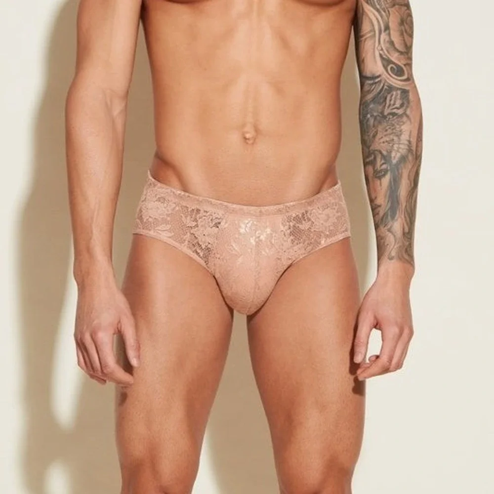 Cosabella Italian Men's Comfort Micro Brief Sei Beige Lace Underwear Size S